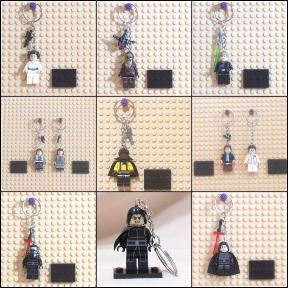 MINIFIGURE KEYCHAIN-Star Wars-Harry Potter-Sesame Street-Wonder Women Stand Gift - Picture 8 of 13